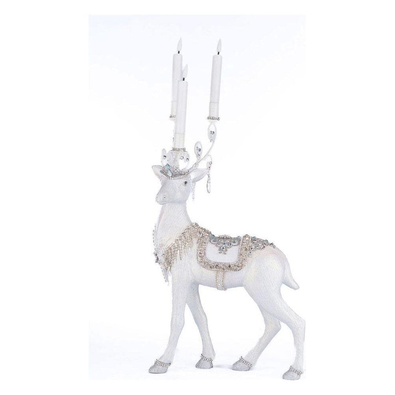 Crystal Christmas Standing Deer Candleholder