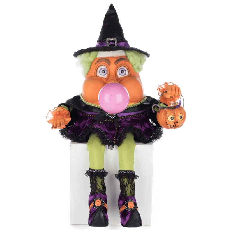 Katherine’s Collection 19″ Bubbles the Witch Candy Corn Ledge Sitter