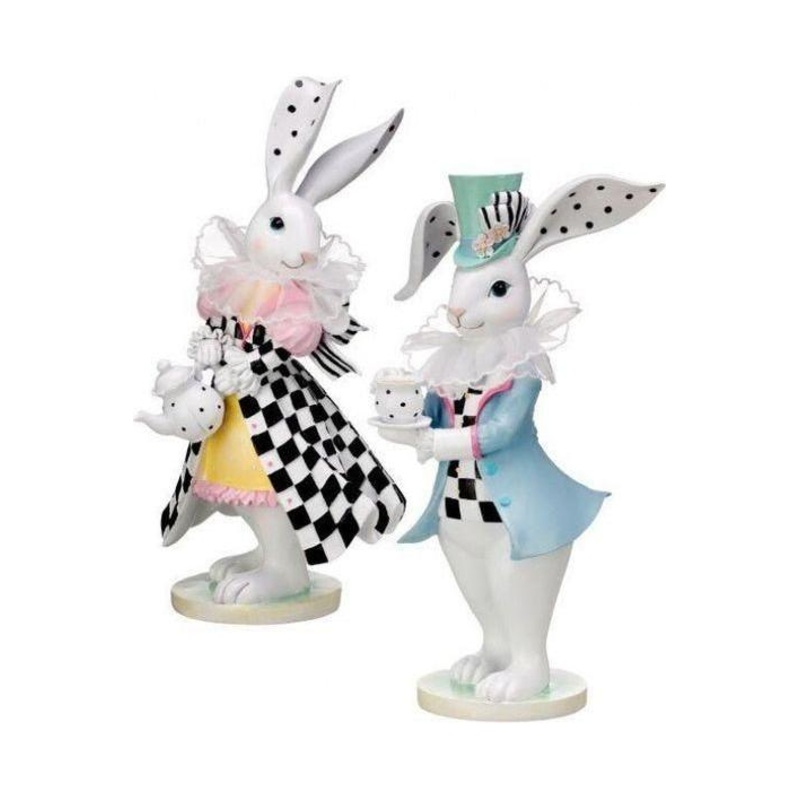 12″ Resin & Fabric Brunch Bunny
