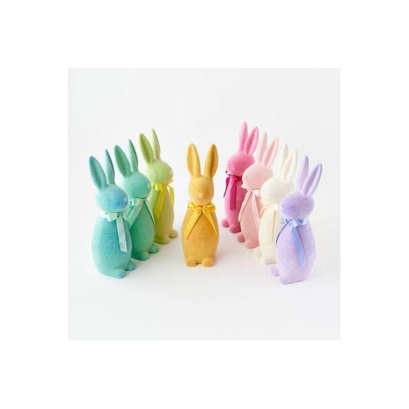 16″ Flocked Button Nose Bunny (WH0139)