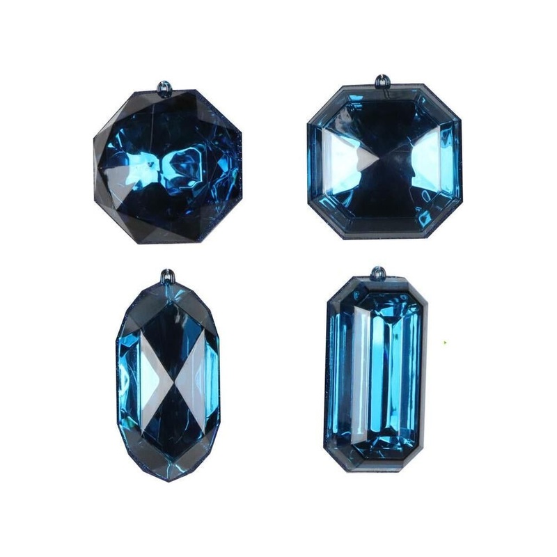 4-5″ Acrylic Jewel Assortment Ornament: Midnight Blue (Set 4)
