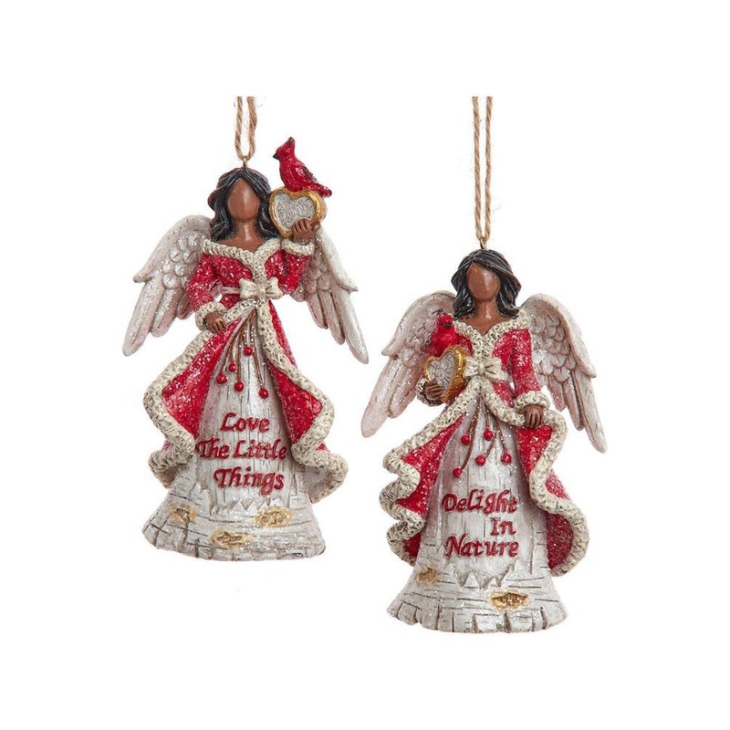 5″ Birch Berries African American Angel Ornaments