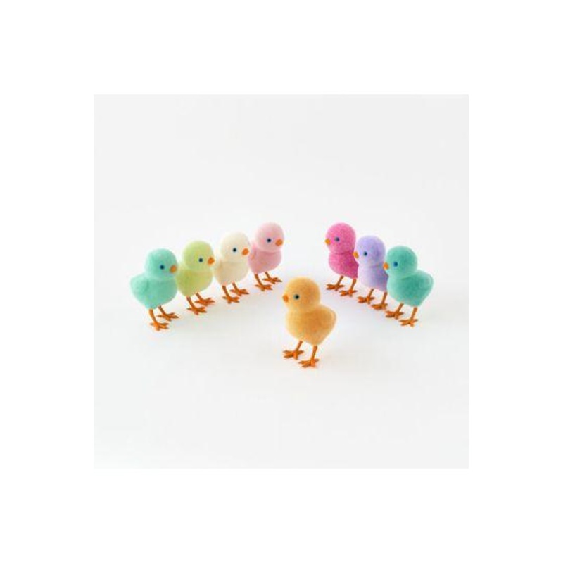 6.5″ Flocked Baby Chick (Assorted Colors)