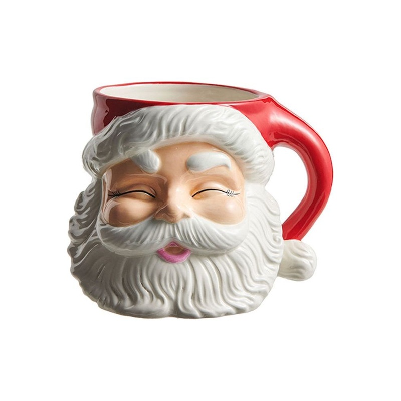 7.5″ Red Santa Mug Ceramic Container