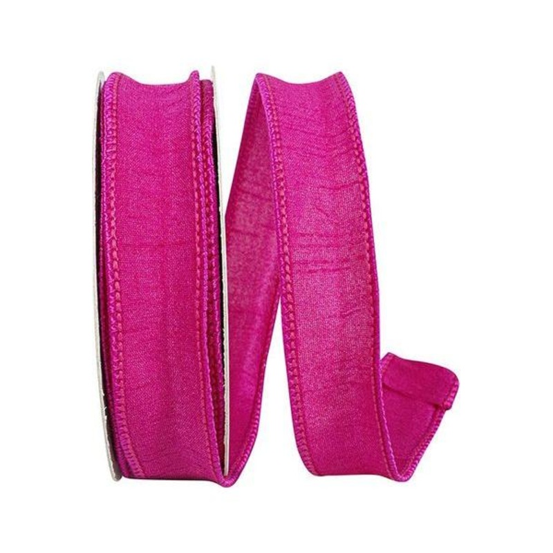 7/8″ Dupioni Ribbon: Fuchsia (10 Yards)