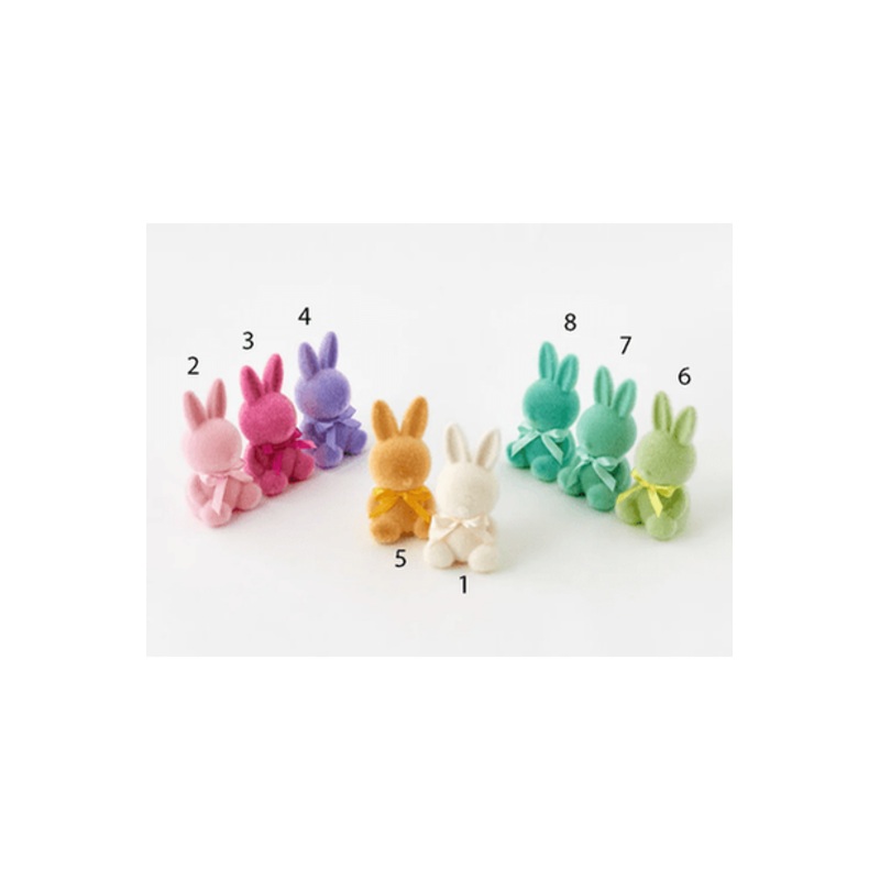 7″ Flocked Sitting Bunny (Assorted Colors)