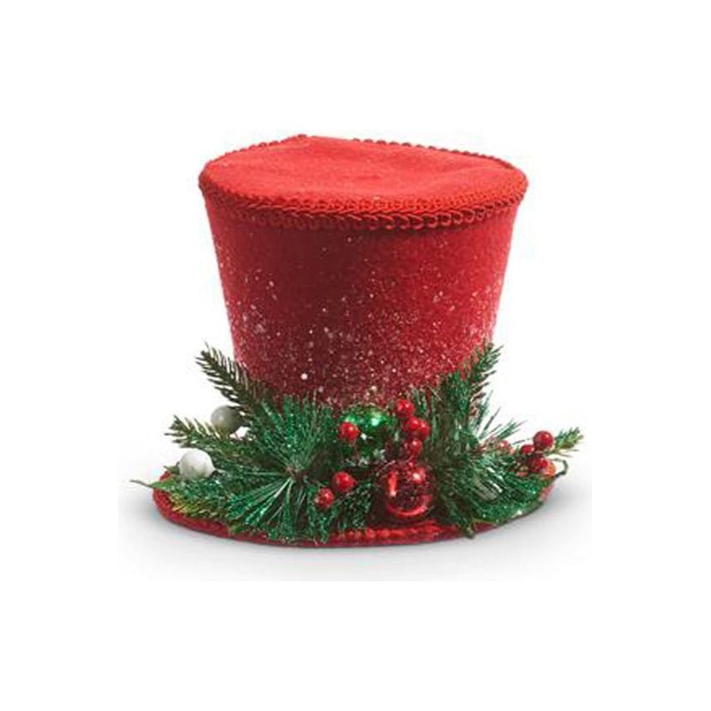 7″ Red Top Hat Ornament by Raz Imports