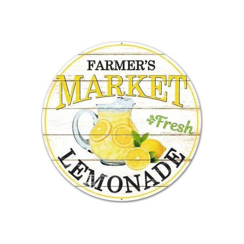 8″ Metal Farmer’s Market Sign: Lemonade