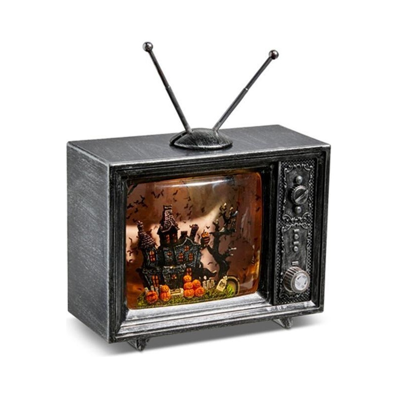 9″ Haunted Manor Musical Lighted Water TV