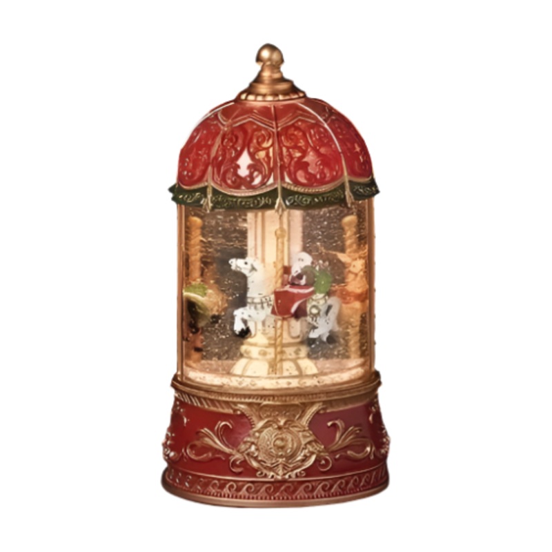 9″ Musical LED Santa Carousel Swirl