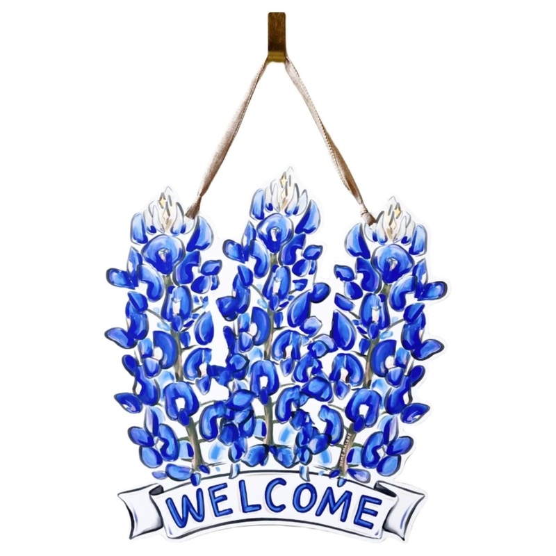 Bluebonnet Welcome Door Hanger