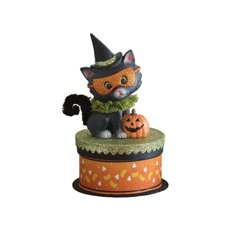 Halloween Kitty Binks on Box Figurine
