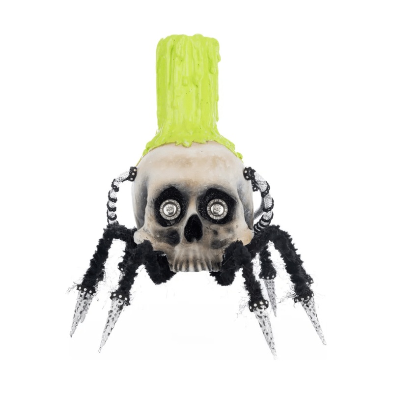 Katherine’s Collection 12″ Chaotic Spider Skull Candle Holder