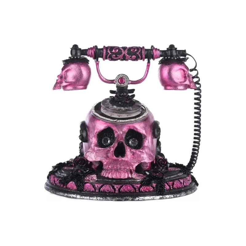 Pink Panic Possession Skull and Roses Phone Tabletop