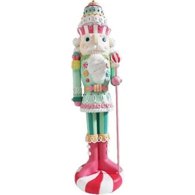 Sweet Shoppe 5 Ft Candy Nutcracker w/Staff Display