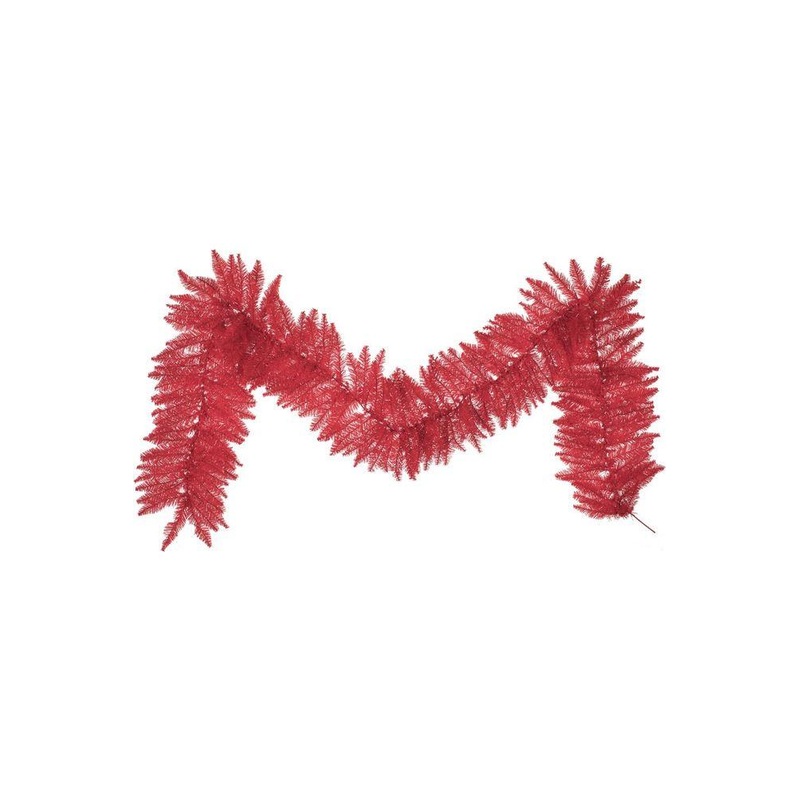 Vickerman 9′ Red Fir Holiday Garland, Unlit