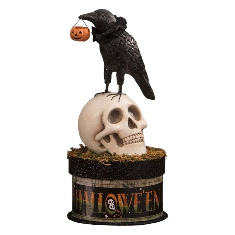 Crow and Skull on Box Collectable Figurine