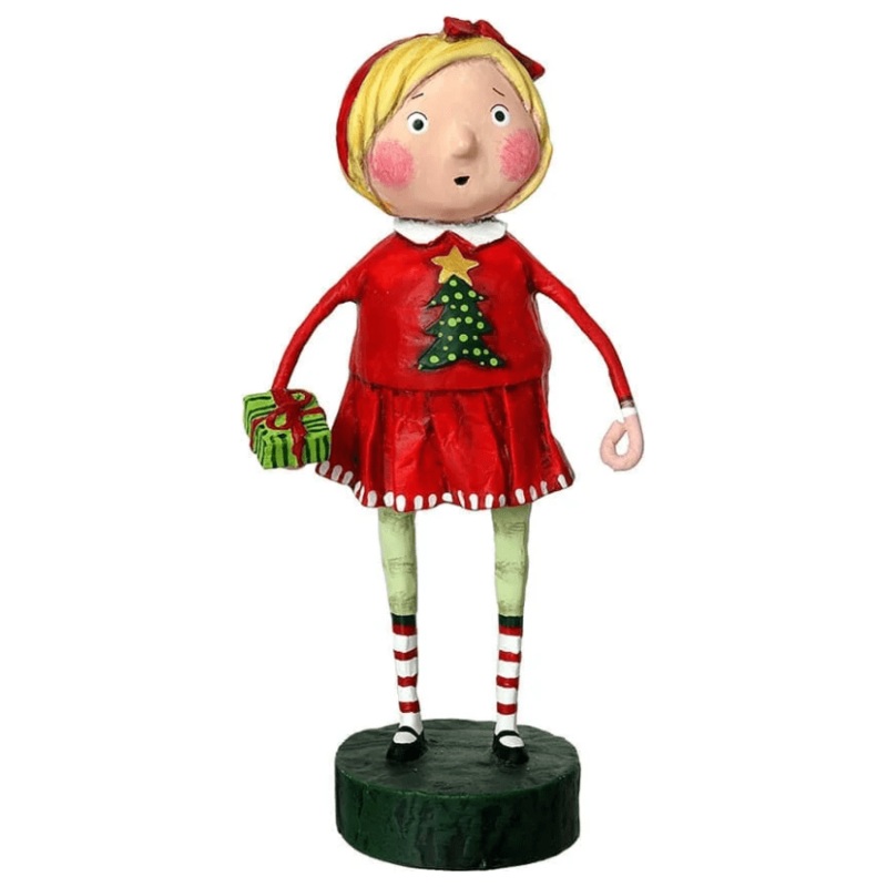 Gift Exchange Girl Christmas Figurine
