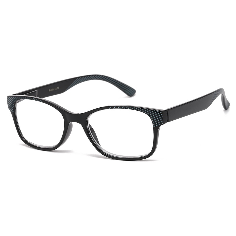 Black Oval Reading Glasses – Assorted Strengths – 12 pack