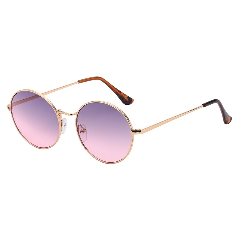 Classic Chic Straight Round Metallic Sunglasses