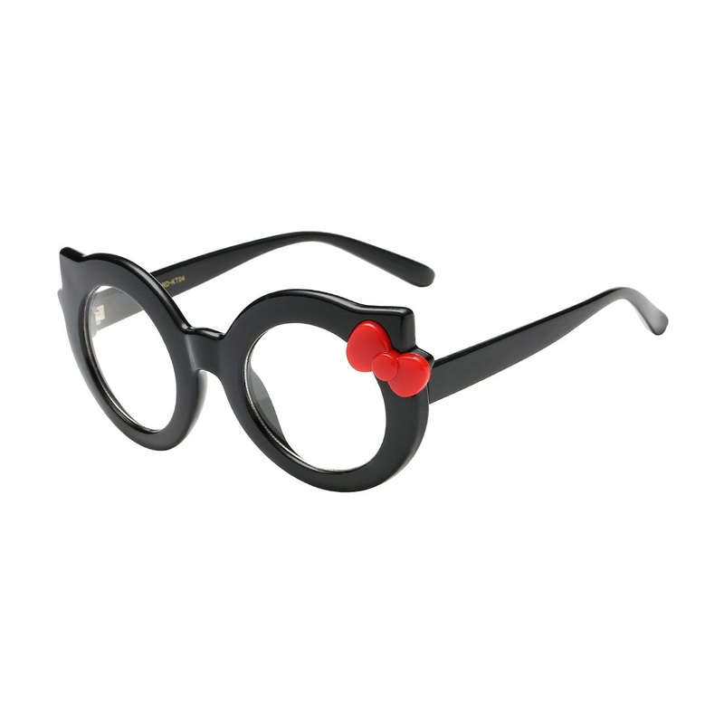 Cute Round Frame Kitty Bow Sunglasses