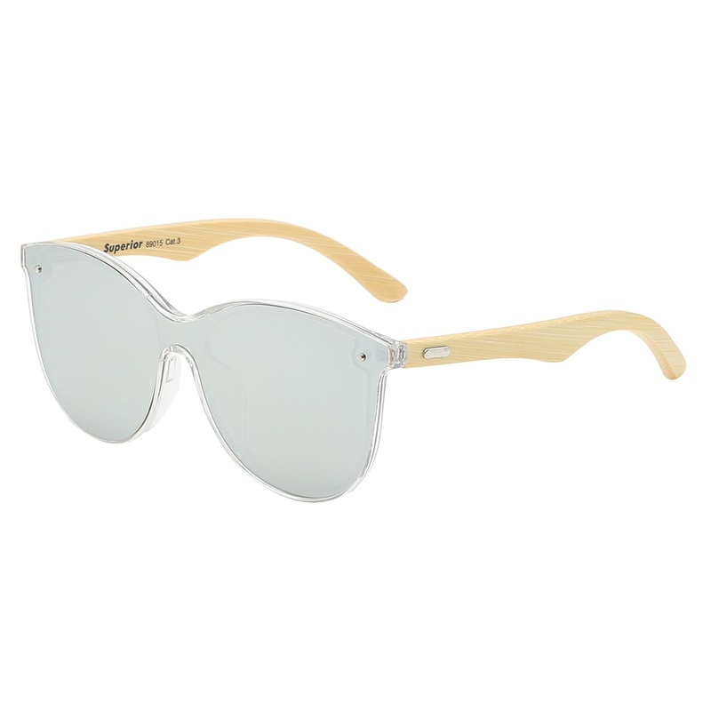 Fashionista Mirror Panel Bamboo Sunglasses