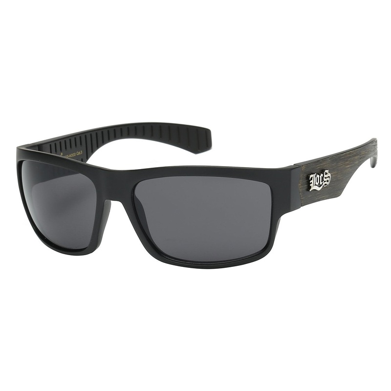 LOCS RETRO FLAT WOOD GRAIN SUNGLASSES