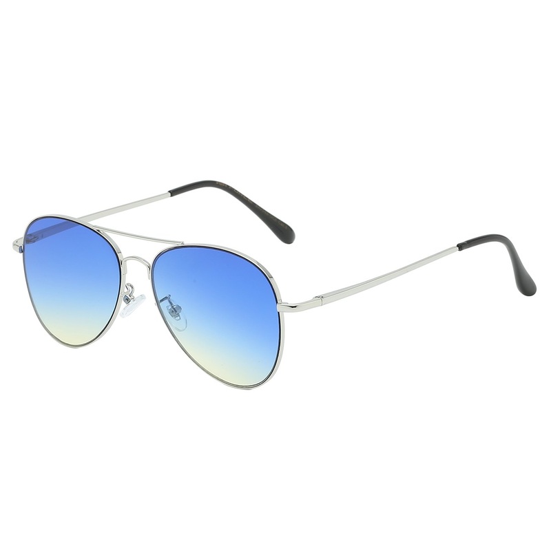 OCEAN LENS METALLIC TEAR DROP AVIATOR SUNGLASSES