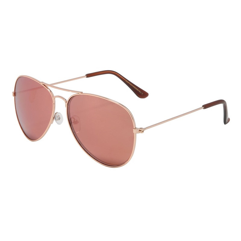 ROSE METALLIC AVIATOR LENS SUNGLASSES