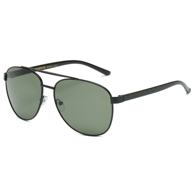 Square Aviator Sunglasses – Metallic Frame, Polymer Temple