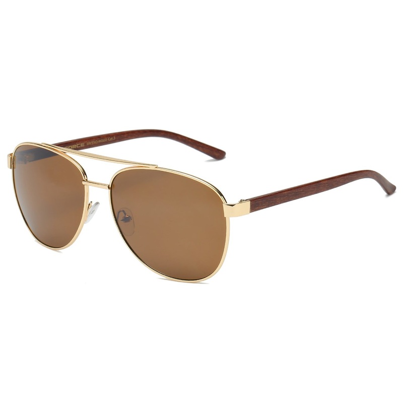 Square Aviator Sunglasses with Metallic Frame
