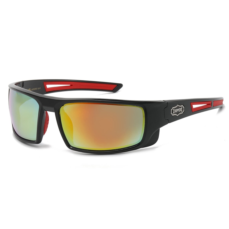 Chopper Mid-Sized Wrap Sunglasses – Smoke/Flash Mirror Lens