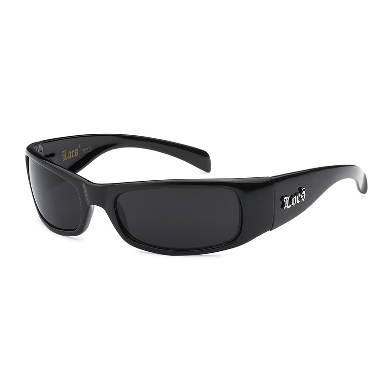 LOCS 8LOC9005-BK POLISHED BLACK MEN’S SUNGLASSES