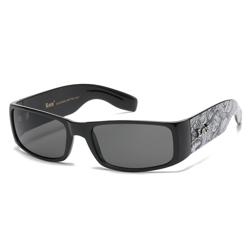 Locs Matte Black Graffiti Print Sunglasses Pack