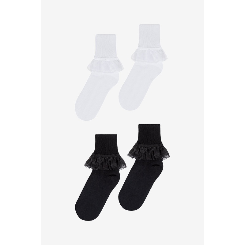 AKLSOCK-L2 – 2-Pack Girly Lace Ankle Sock