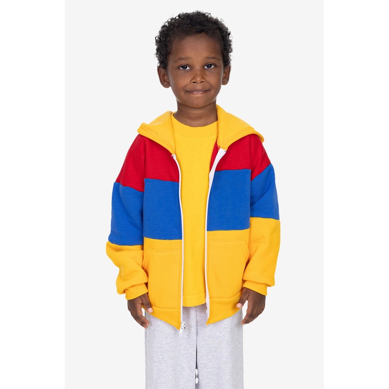 F1097CB – Kids Flex Fleece Color Block Zip Hoodie