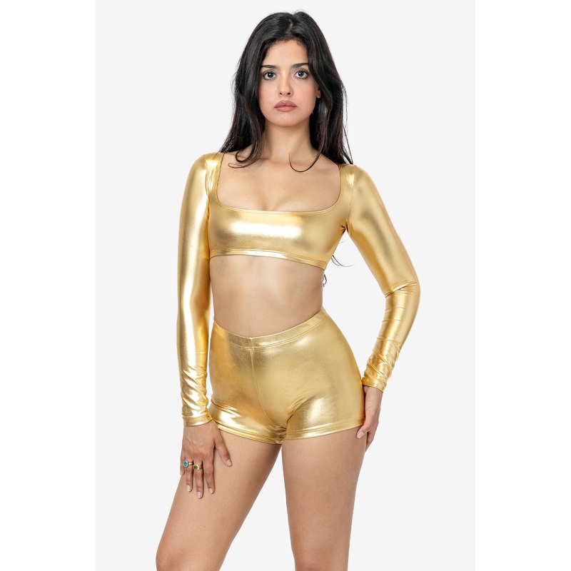 RLA387 – Lam Squareneck Long Sleeve Micro Crop Top
