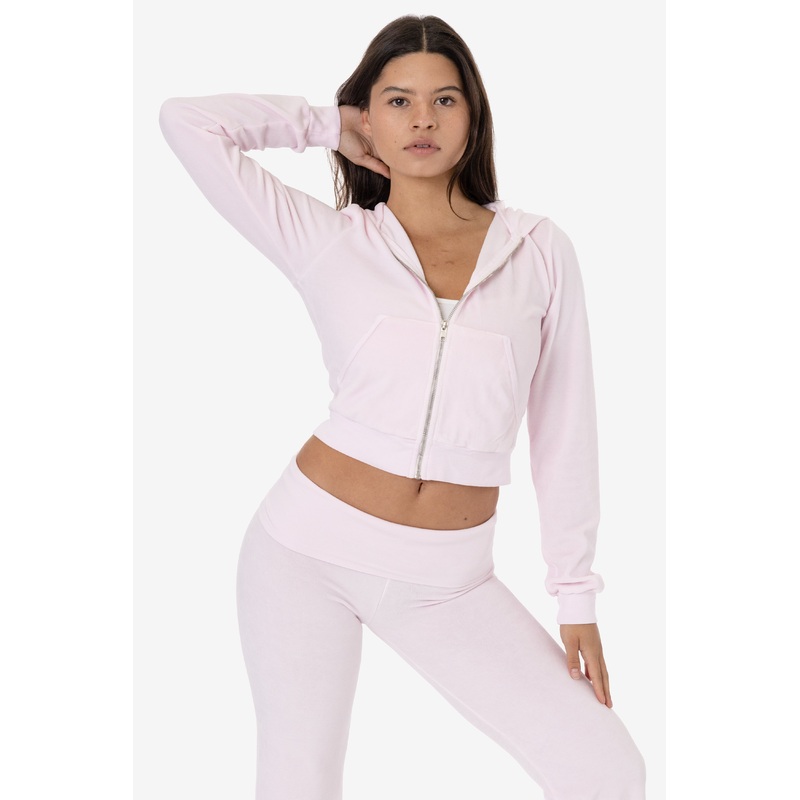 VLR310GD – Garment Dye Velour Mid-Length Zip-Up Hoodie