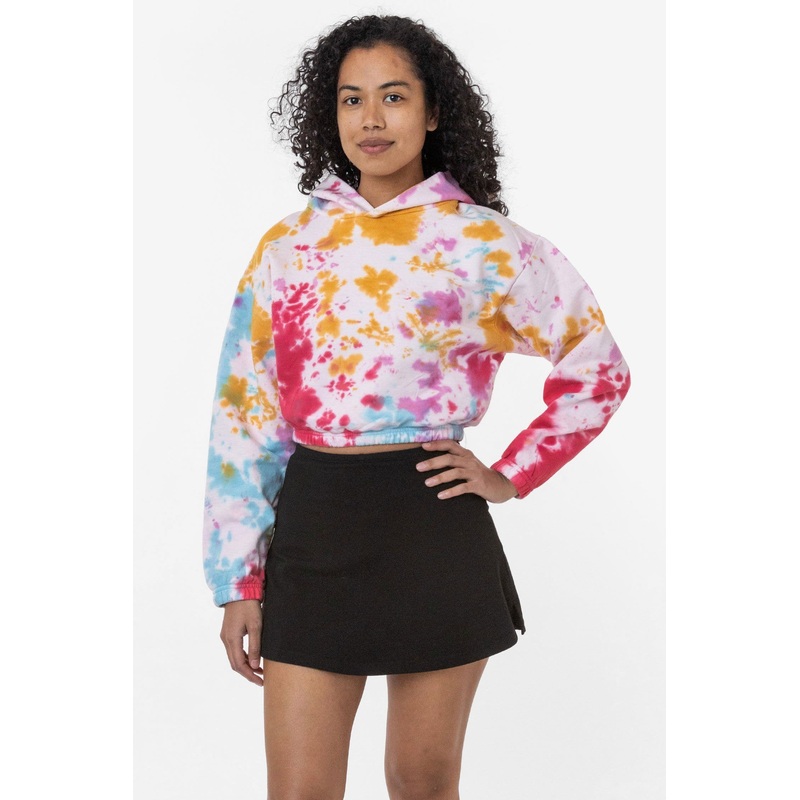 CF399TD – Tie Dye Cropped Pullover Hoodie