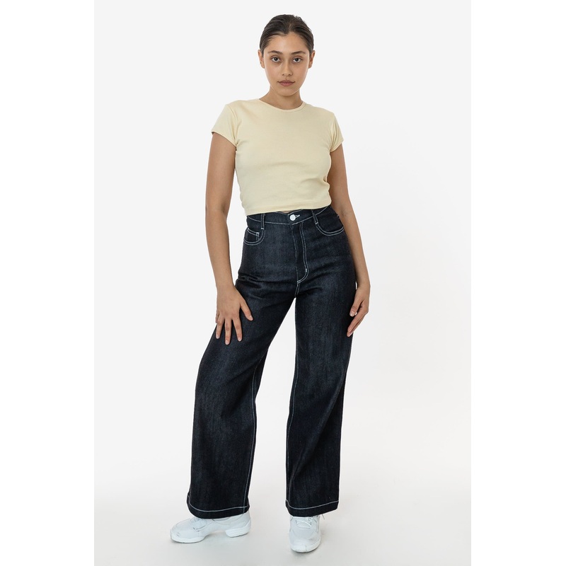 RDNW09 – Raw Dark Indigo High Waisted Wide Leg Denim Jean