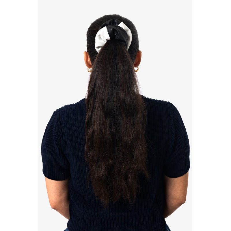 RLHSCRUNCH – 2-Tone Leather Scrunchie