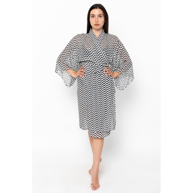 RPCH01 – Printed Chiffon Kimono Robe