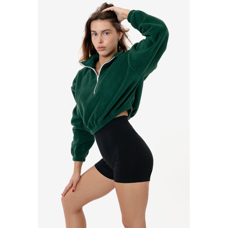 PF306 – Cropped Polar Fleece Half Zip Pullover