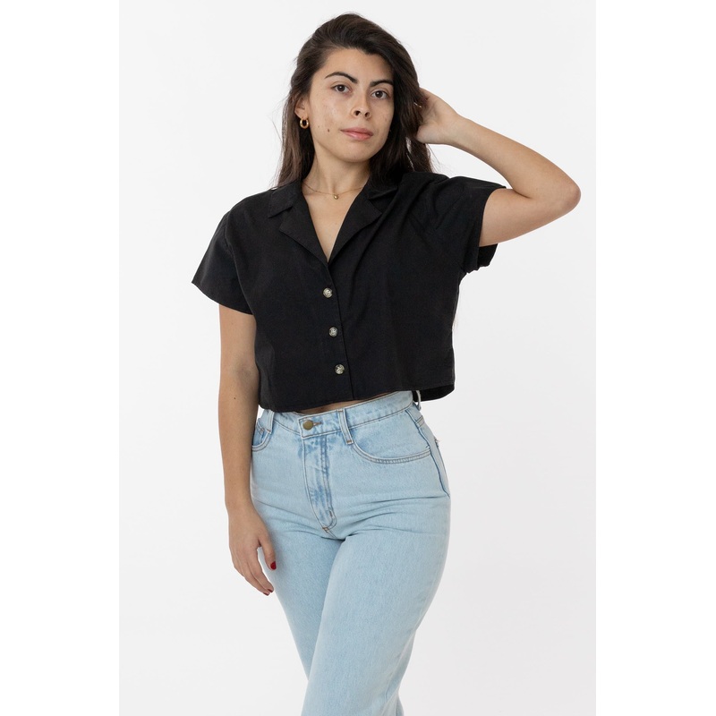 RCP315GD – Boxy Cropped Camp Collar Shirt
