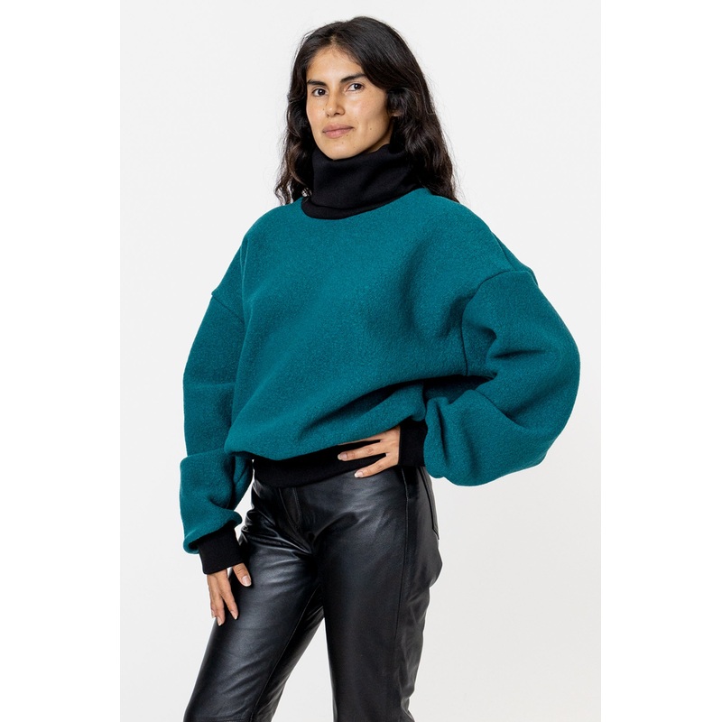 RWHR313 – Wool Turtleneck Sweater with Heavy Cotton Rib