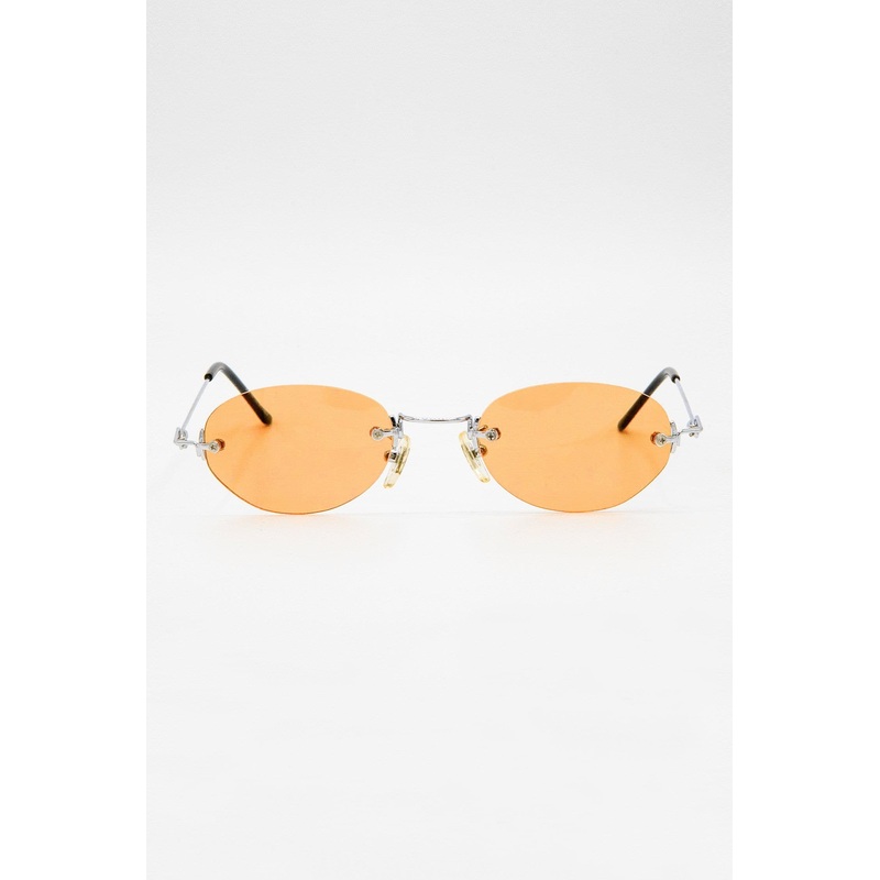 SGSTACY – Rimless Metal Frame Oval Sunglasses