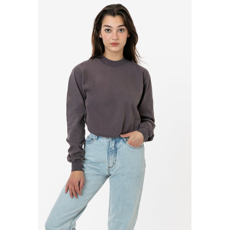 1406GD Mix – Long Sleeve Garment Dye Mockneck T-Shirt