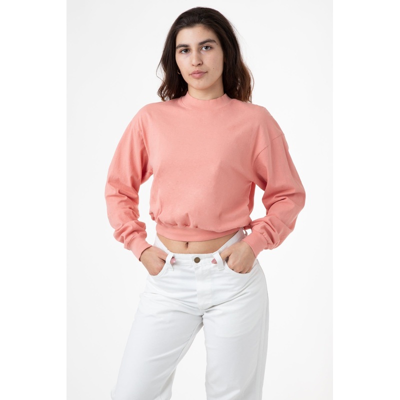 1804GD – Long Sleeve Garment Dye Cropped Mockneck