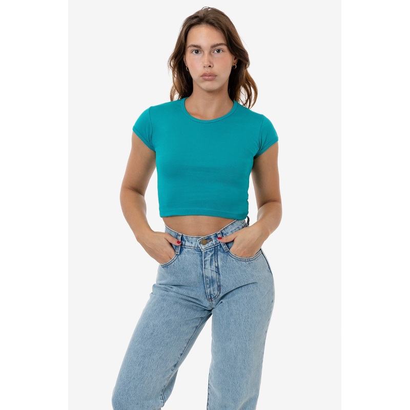 43035 – Cap Sleeve Baby Rib Crop Top