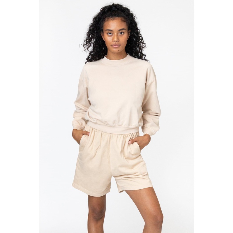 MWT06GD – Garment Dyed Cropped Mock Neck French Terry Pullover